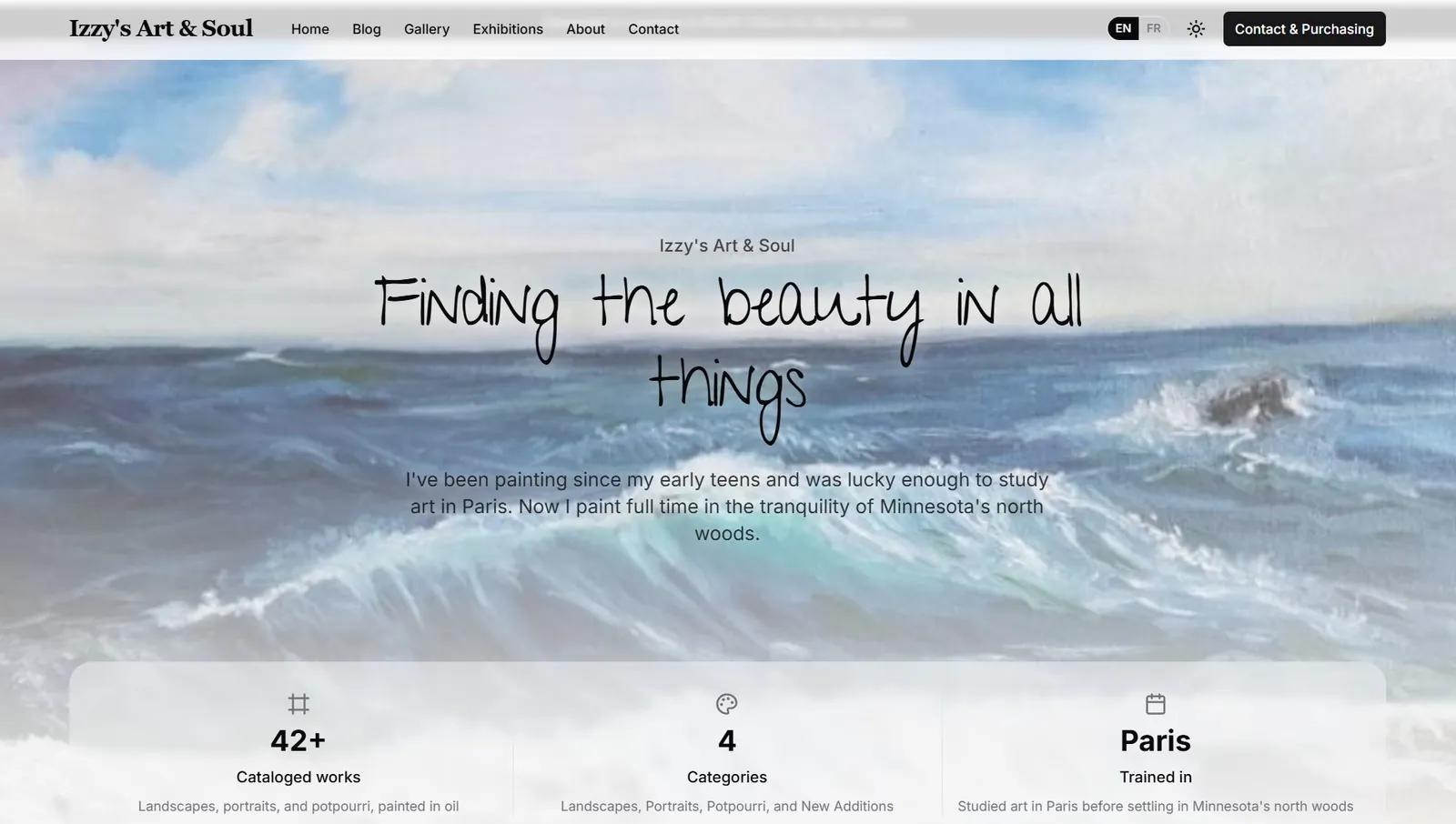 Izzy’s Art & Soul — Après (Site d’artiste peintre)