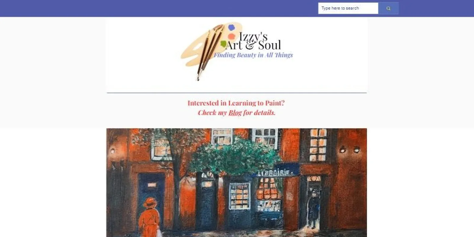 Izzy’s Art & Soul — Avant (Site d’artiste peintre)